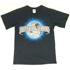 Universal Studios Orlando Globe Logo Y2K Vintage Black T-Shirt Adult Size S